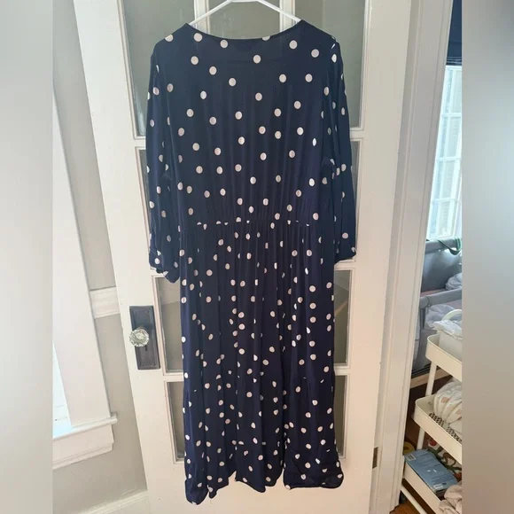 Seraphine Navy Polka Dot Tiered Maternity Maxi Dress - Picture 8 of 10